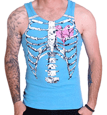 BLUE WIH PINK RIBS