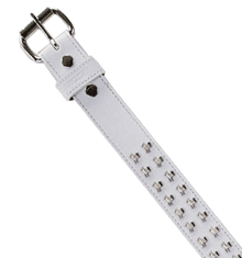 WHITE WITH SKULL STUDS